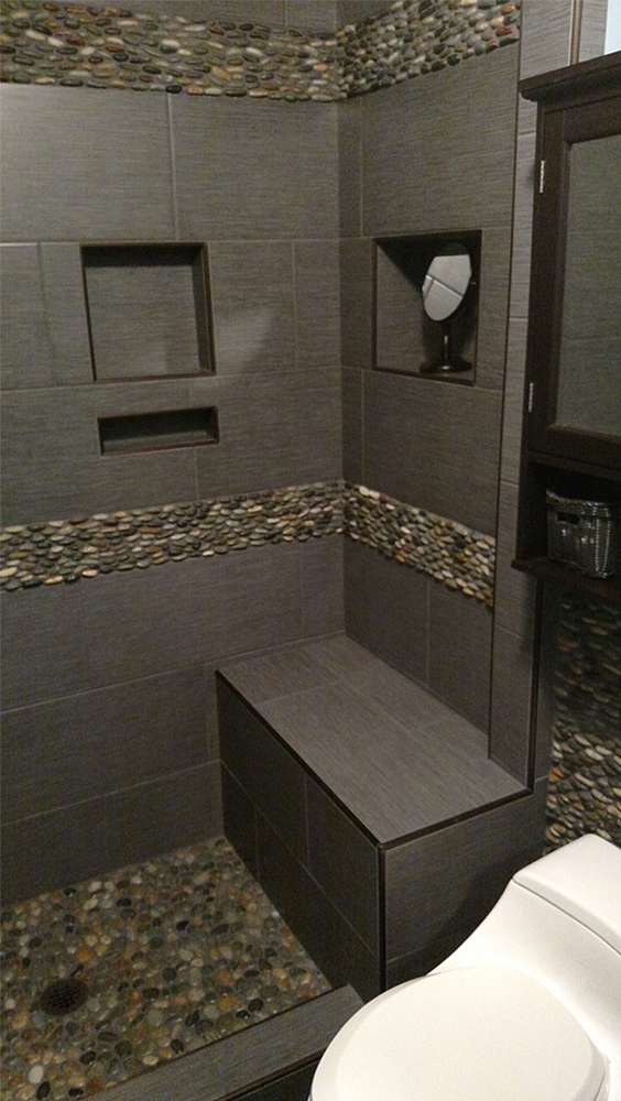 Bathrooms Showers Pebble Tile, Pebble Tile Bathroom Ideas
