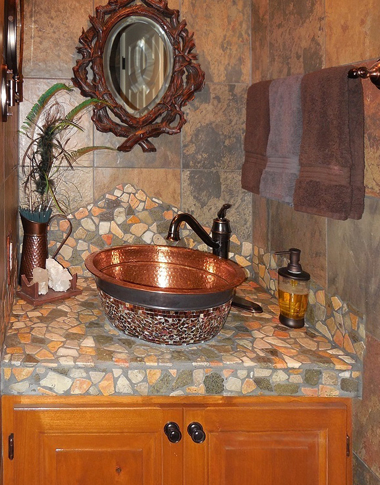 Glazed Autumn Sink Accent