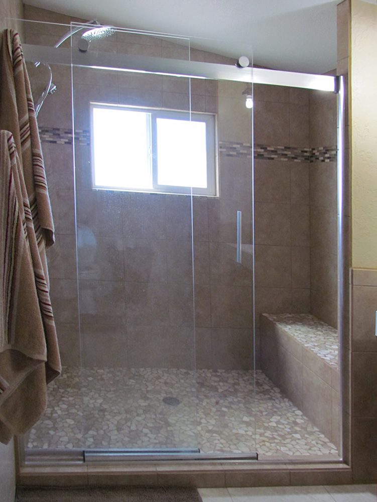 Mixed Quartz Mosaic Tile Shower Pan