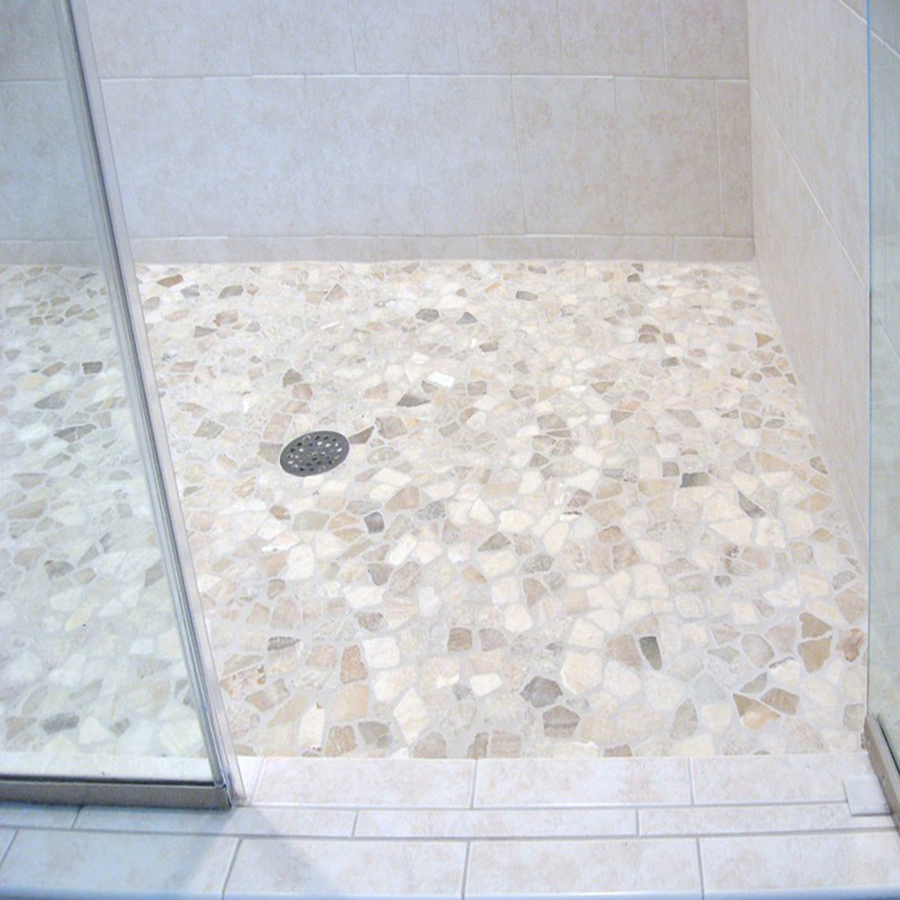Quartz Mosaic Tile Shower Pan