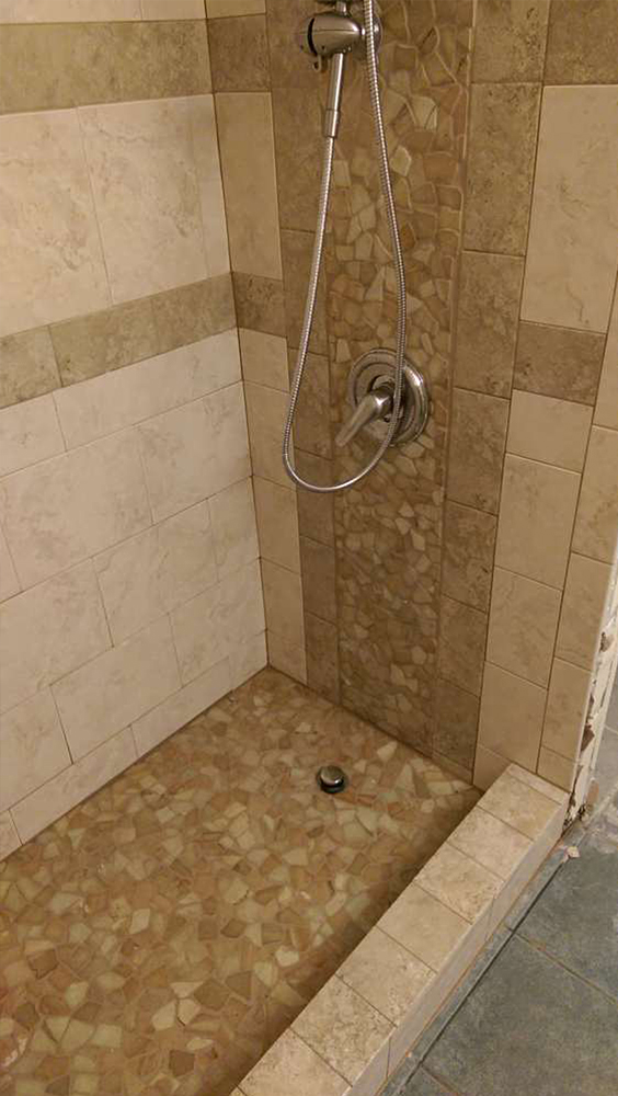Sandstone Mosaic Tile Shower