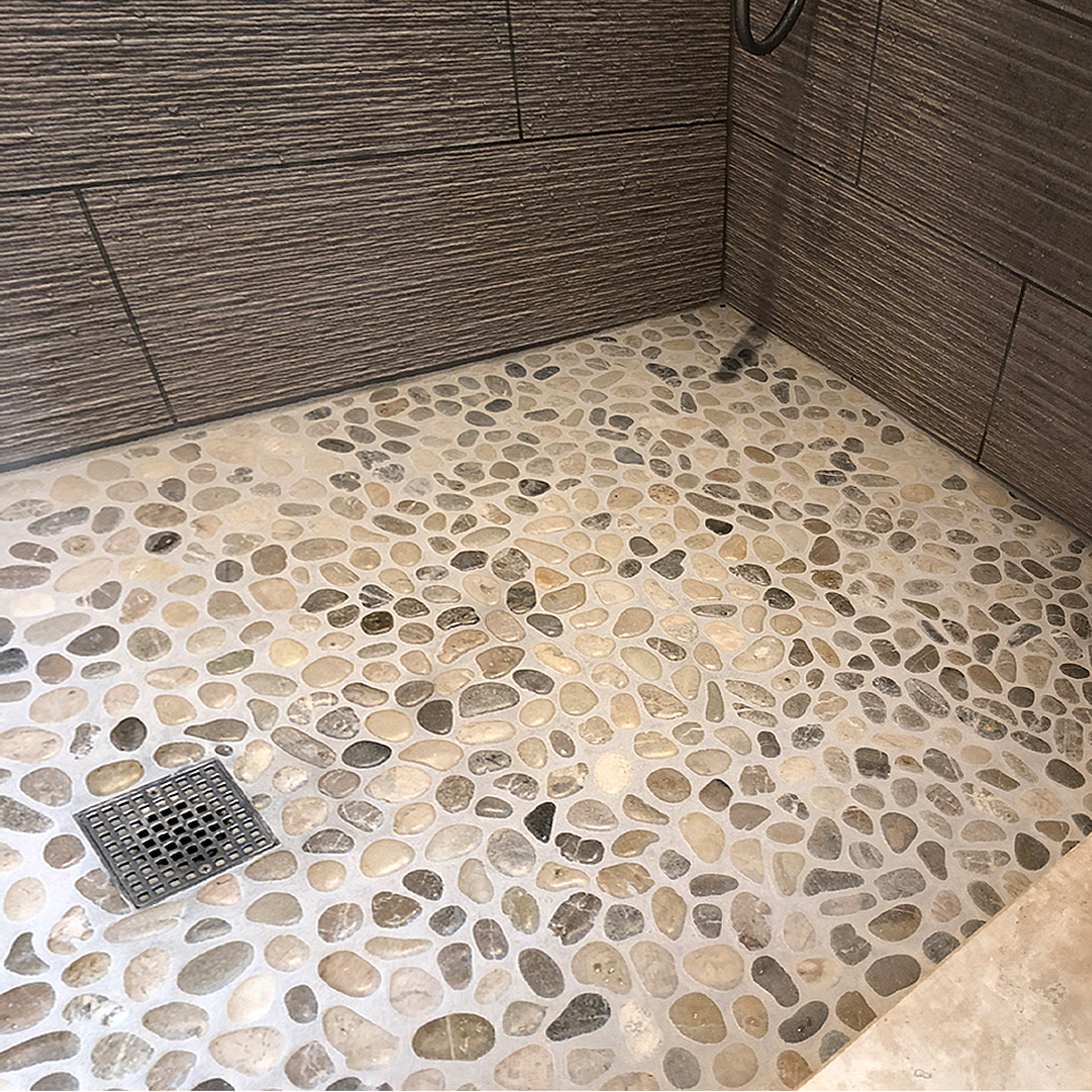 Pebble Tile Showers, How To Grout A Pebble Shower Floor