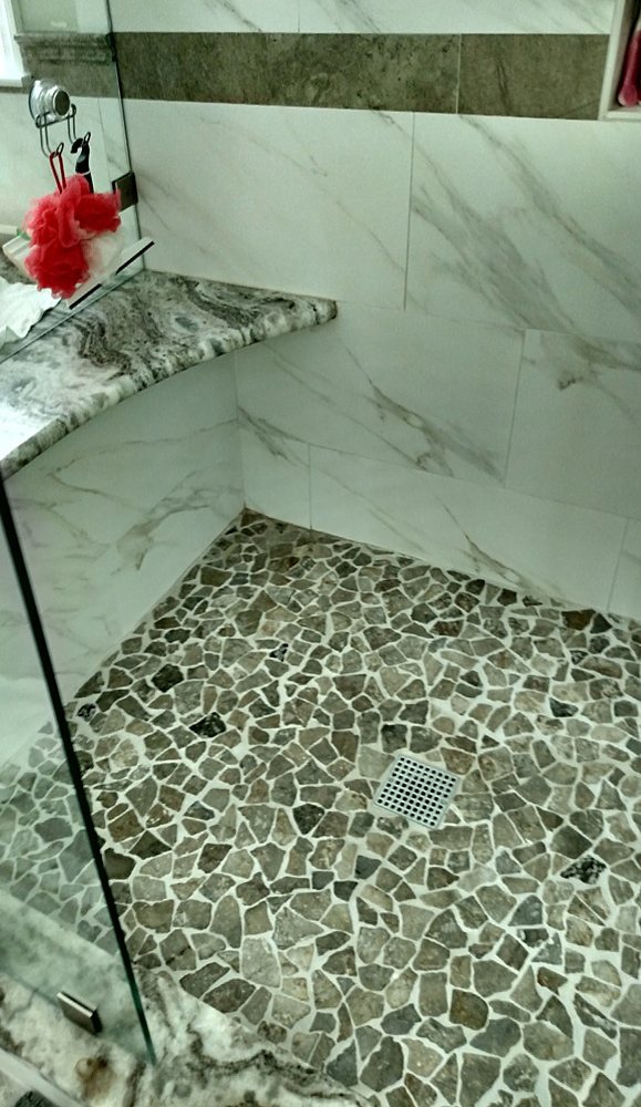Stone Grey Mosaic Shower Pan