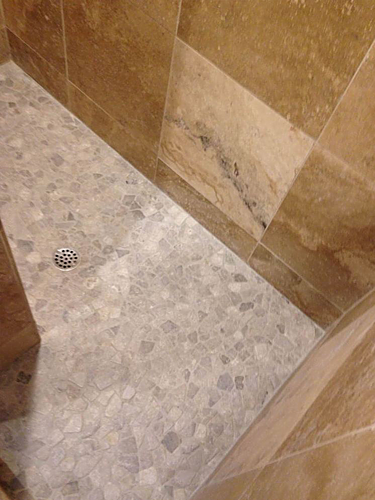 Stone Grey Mosaic Tile Shower Flooring