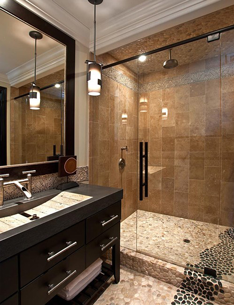 tan-and-black-pebble-tile-shower-and-bathroom-flooring
