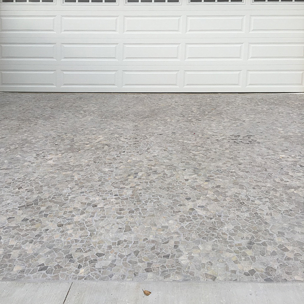 Stone Grey Pebble Mosaic Tile Driveway
