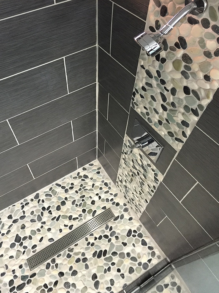 Pebble Tile Installations Subway, How To Lay Pebble Tile Shower Floor