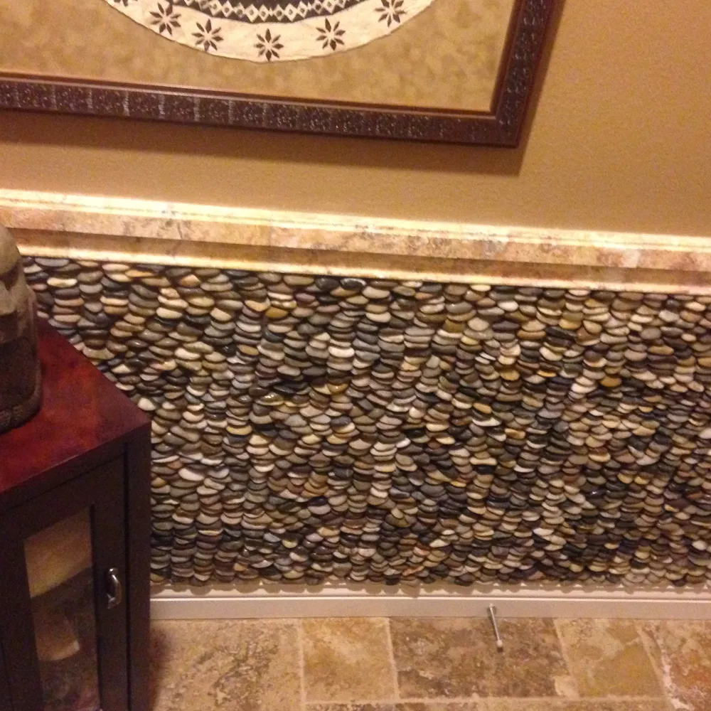 Polished Cobblestone Standing Pebble Tile