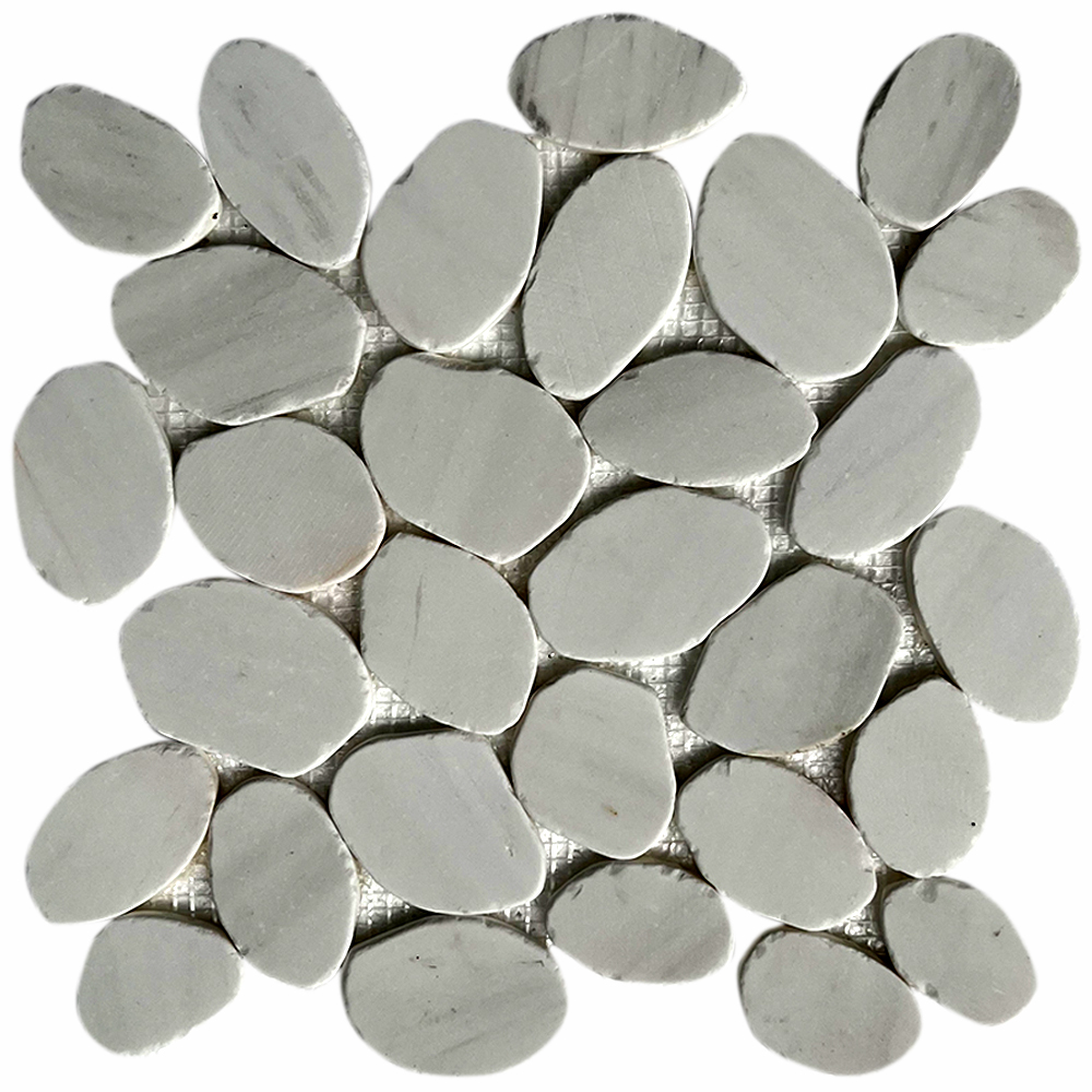 Bianco Dolomite Xl Sliced Jumbo Pebble Tile