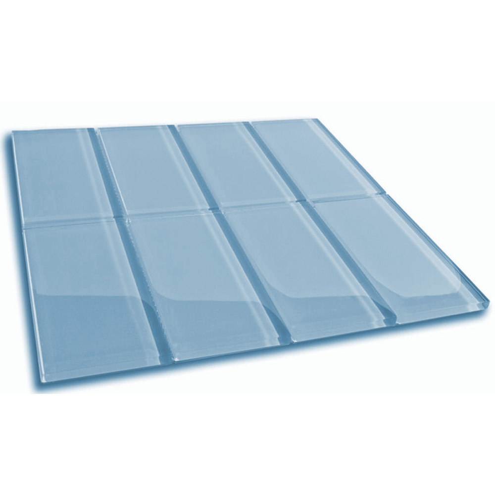Showers /& More Frosted Sky Blue Glass Subway Tile 3x6 for Backsplashes SAMPLE