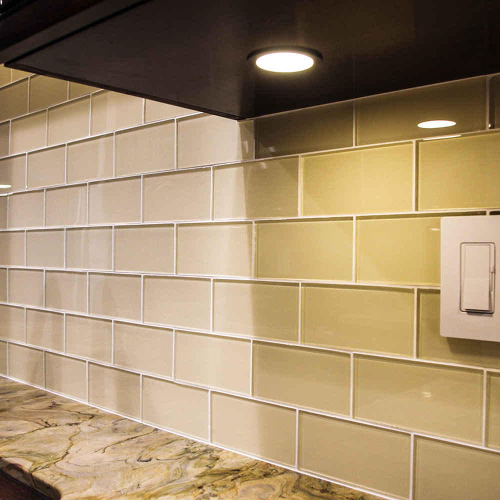 Cream Glass Subway Tile Kitchen Backsplash - Subway Tile Outlet