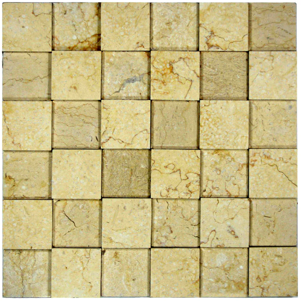 3d Polished Cream Squares Stone Tile