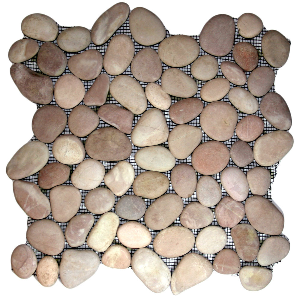 Berry Pebble Tile 12" x 12" River Rock Stone Tile 