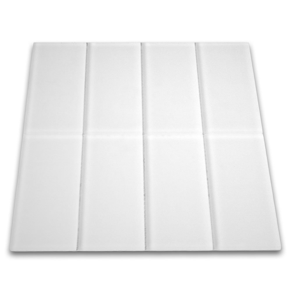 Frosted White Glass Subway Tile - Pebble Tile Shop