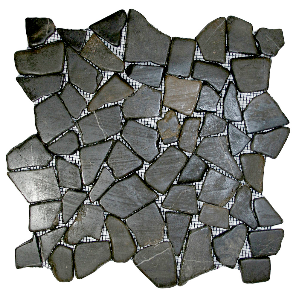 Glazed Grey Stone Mosaic Tile Shower Floor Tilehub