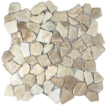 Glazed Mixed Quartz Mosaic Tile - Pebble Tile Shop