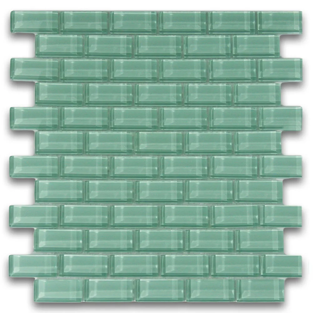 Sage Green 1x2 Mini Glass Subway Tile