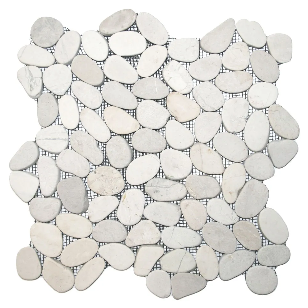 Sliced White Pebble Tile