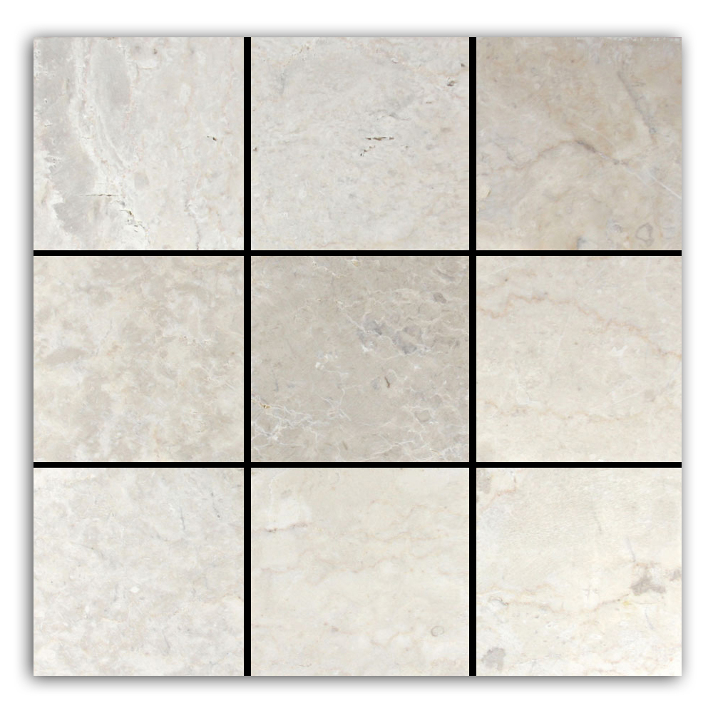 Cream 4" x 4" Stone Mosaic Tile