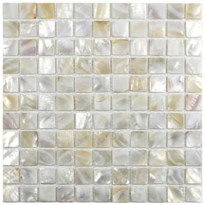 Cream 1" x 1" Pearl Shell Tile