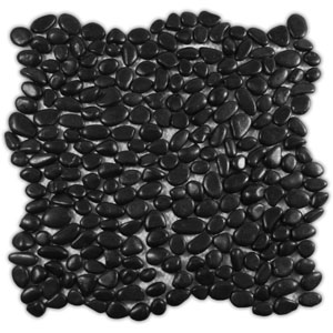 Mini Polished Black Pebble Tile
