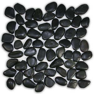 Polished Black Pebble Tile