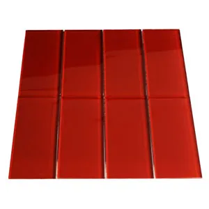 Red Glass Subway Tile