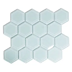 Vapor Hexagon Beveled Glass Tile