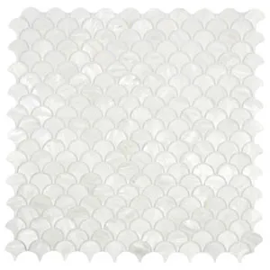 White Fish Scale Pearl Shell Tile